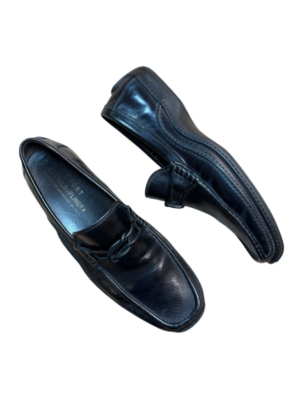 Donald J Pliner Black Leather Loafers Slip-On Moc Toe Men’s Shoes - US Size 10 M